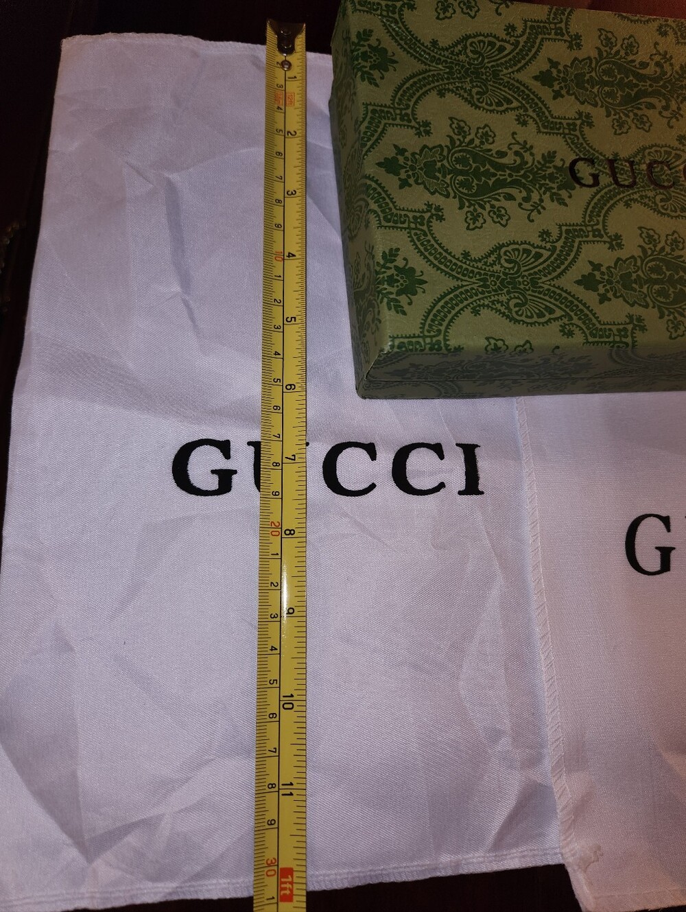 3pcs Gucci Green box and 2 Gucci Logo dust bags - Picture 7 of 15